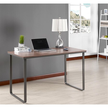 Kb 59 x 47 x 24 in. Wood & Metal Desk - Brown & Gray HO2597